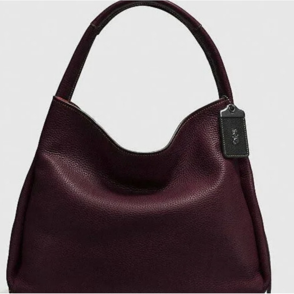 COACH 1941 Bandit Hobo 39 Natural Pebble Leather Oxblood new with tags